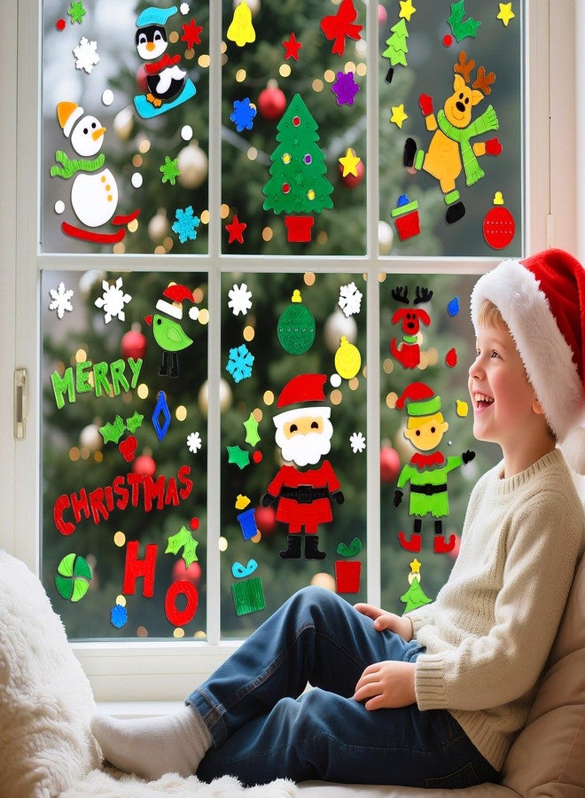 MARFOREVER 8 Sheets Christmas Window Gel Clings Stickers Reusable Xmas Santa Claus Snowman Snowflake Penguin Tree Window Thick Gel Clings Decals for Home Classroom Office Decor Party Supplies - Image 4